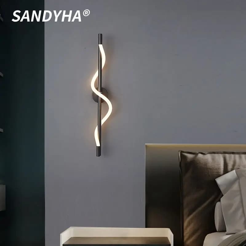 SANDYHA Modern Minimalist Wall Lamp Long Strip Design LED Light for Living Room Bedroom Decoration Aisle Study Lighting Fixtures