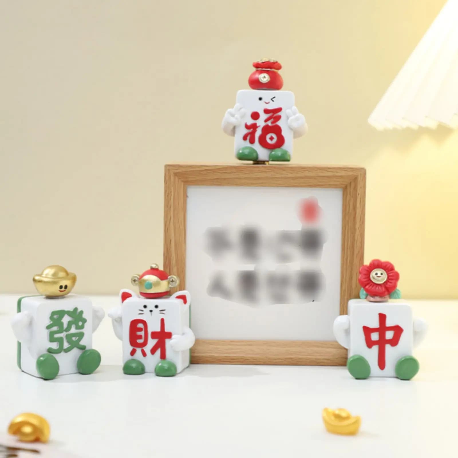 Decorazione Girevole Mahjong, Regalo Creativo, Statuetta Mahjong, Personaggio Portafortuna Bobblehead, Simbolo di Buona Fortuna per Cruscotto Auto