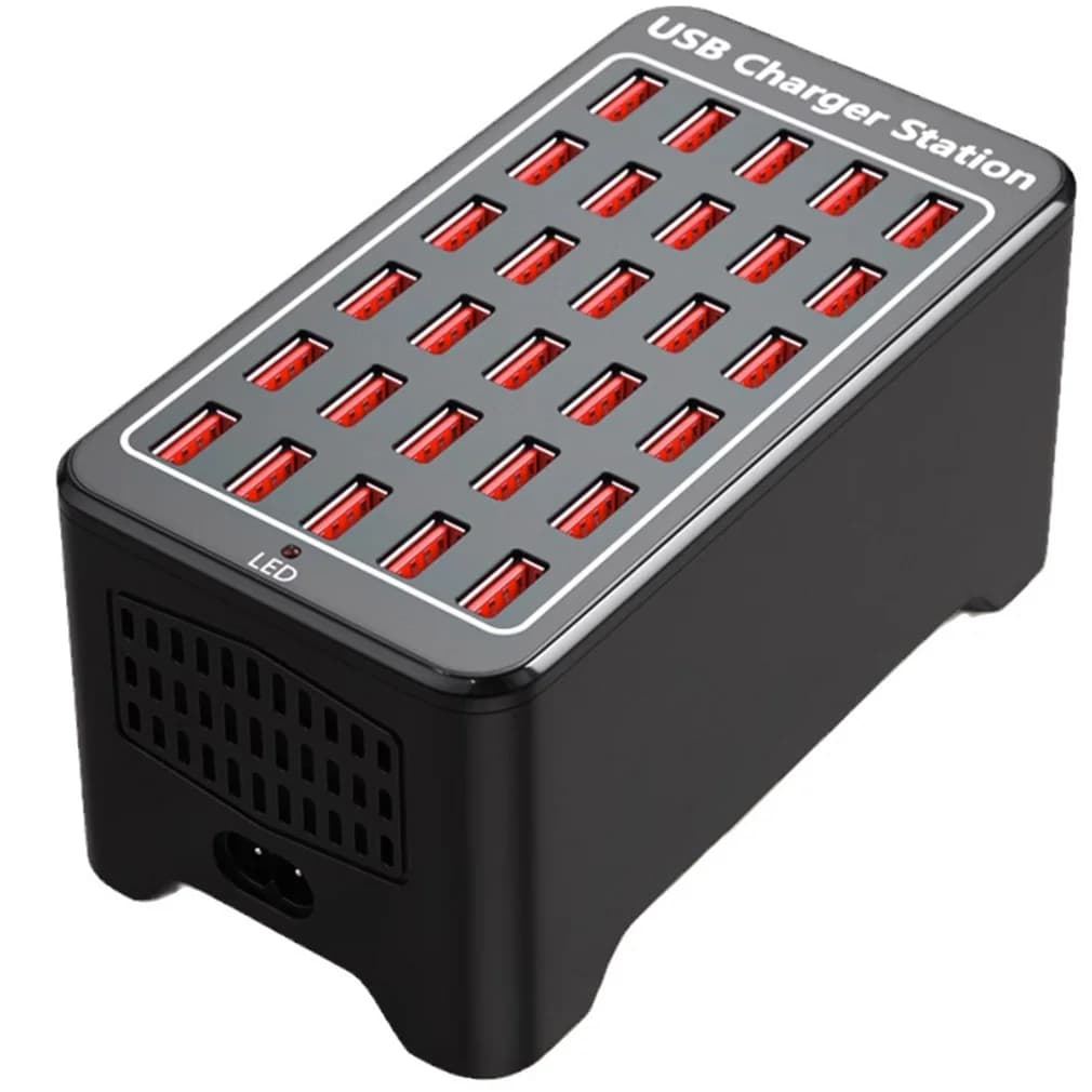 Hot 30 Ports Wall Desktop Charging Station Dock 150W USB HUB Fast Charger for Mobile Phone Power Adapter Dropshipping Wholesale