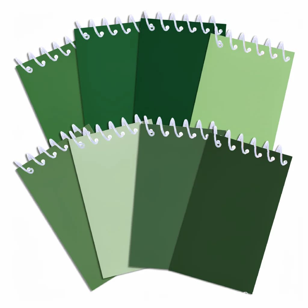 Set di 8 Taccuini a Spirale Personalizzabili, Mini Blocco Note Verde Compatto per Studenti, Ufficio, Viaggi, Scuola, Regalo, Agenda