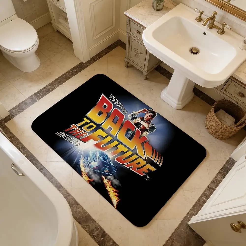 Tappetino da bagno Back To The Future, decorazione per la cameretta dei bambini, tappetino antiscivolo per balcone, tappeto di benvenuto per soggiorno