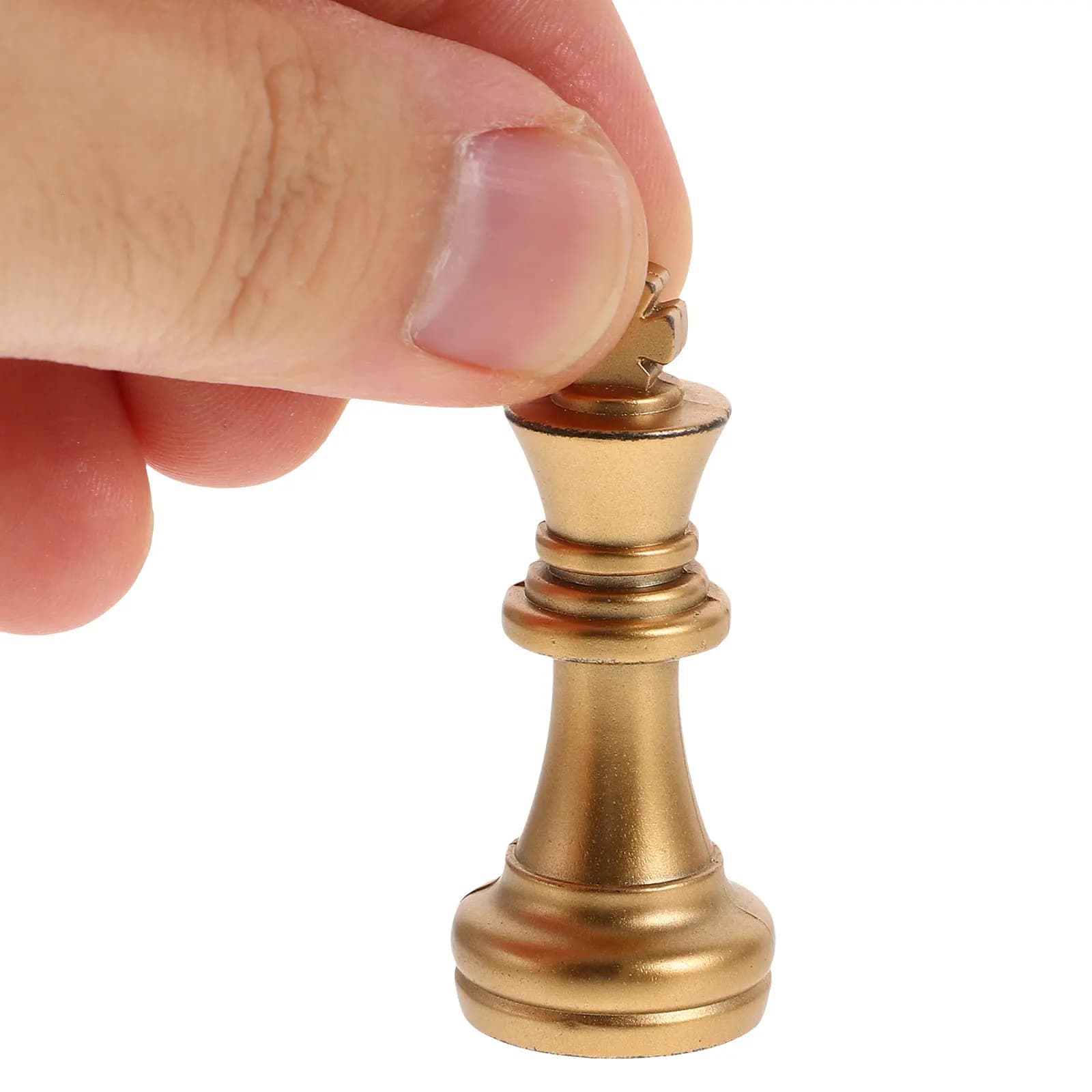 1 set di pezzi degli scacchi in plastica dorata elettroplaccata, pezzi di ricambio leggeri e portatili per giochi da tavolo internazionali, pezzi degli scacchi per feste