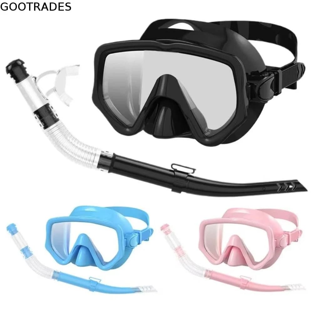 Swimming Goggles Underwater Snorkeling Mask Waterproof Anti Fog Diving Snorkeling Mask Breathing with Breathing Tube