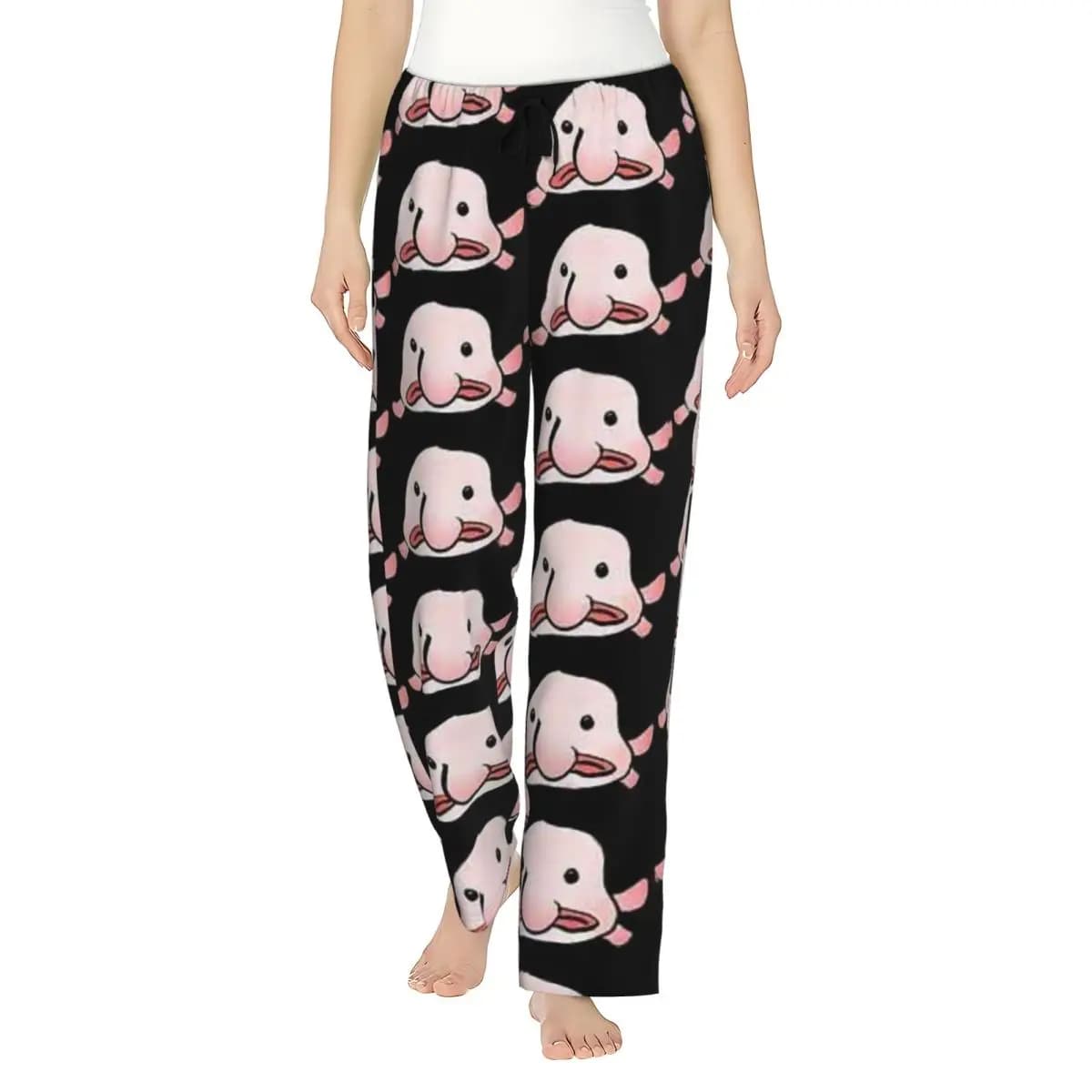 Custom Blobfish Women Pajama Pants Lounge Sleep Sleepwear Bottoms with Pockets