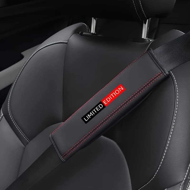 Cool black and red LIMITED EDITION car seat belt shoulder pads seat belt shoulder pads seat belt protection cover