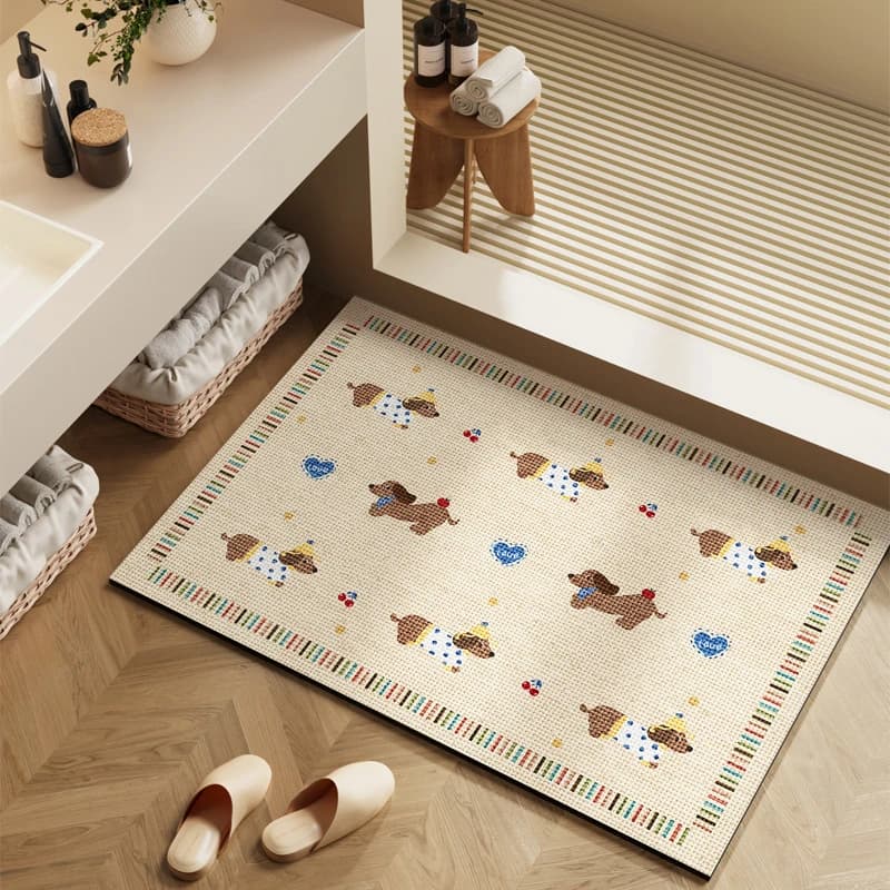 Tappetino da Bagno VIKAMA Stile Wabi Sabi, Super Assorbente Antiscivolo ad Asciugatura Rapida, Morbido e Lavabile, Decorazione per la Casa