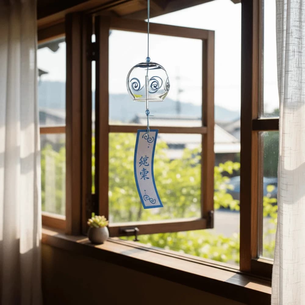 Handmade Handmade Glass Wind Chime Glass Painting Music Bell Sound Wind Bell Pendant Design Kawaii Style
