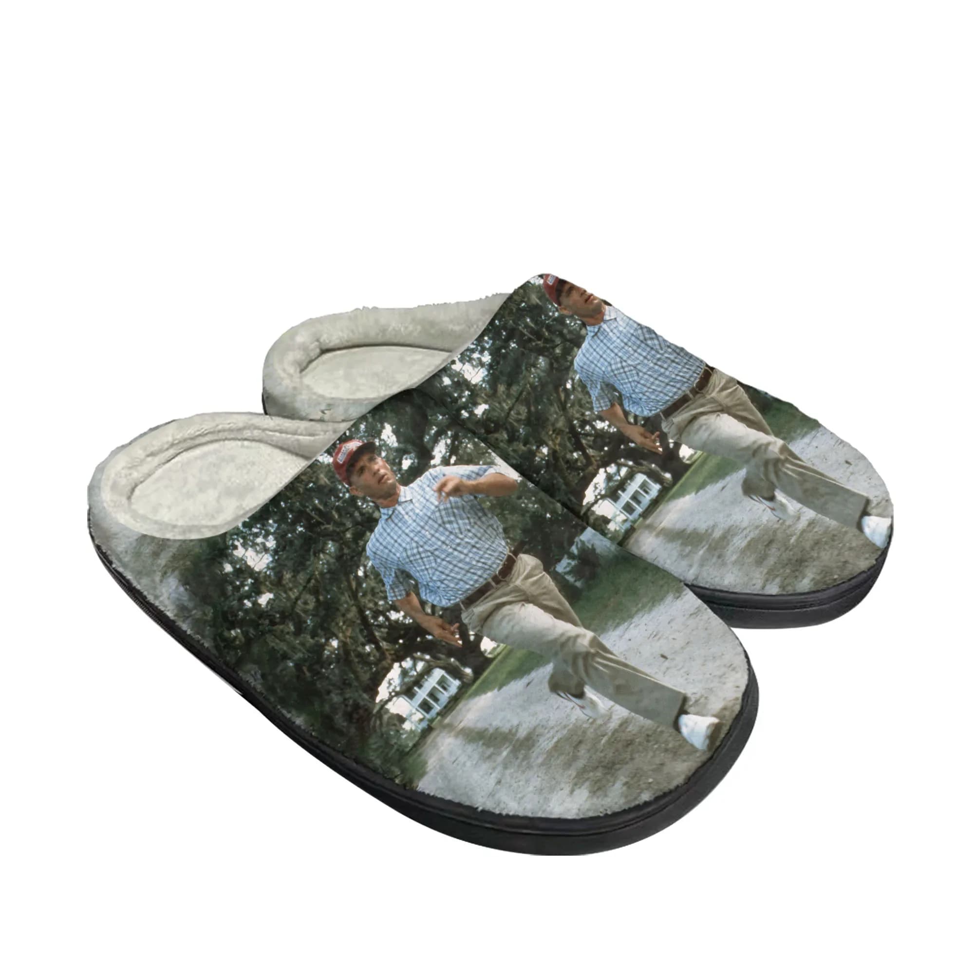 Forrest Gump Movie Tom Hanks Pantofole in cotone per la casa Uomo Donna Peluche Camera da letto Casual Mantieni calde Scarpe Scarpe personalizzate per interni