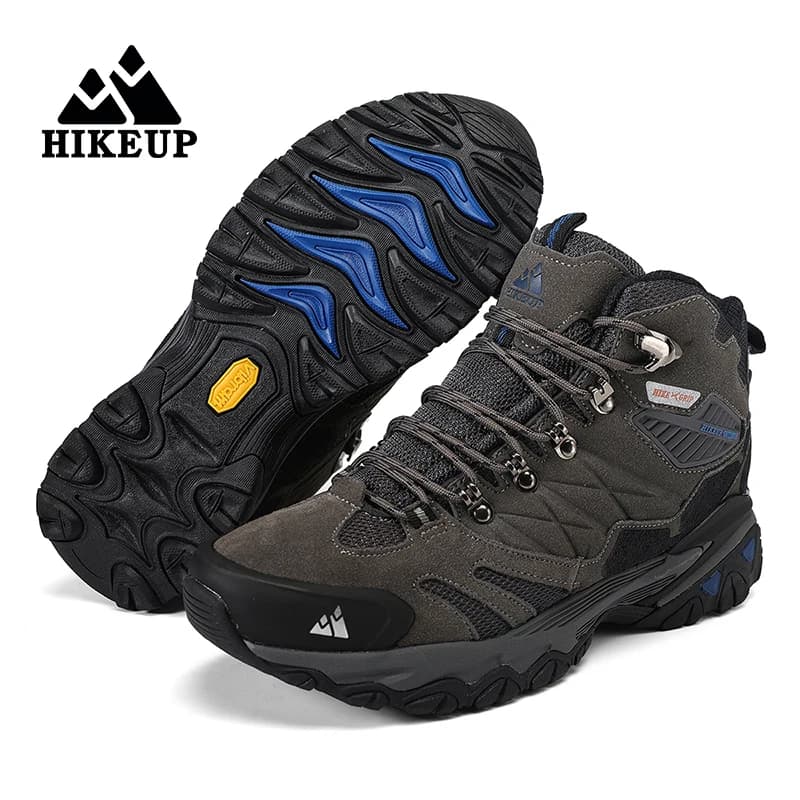 HIKEUP Stivali da neve invernali da uomo Stivaletti in gomma con plateau Scarpe da trekking firmate da uomo Sneakers da uomo Scarponi da trekking invernali in pelle