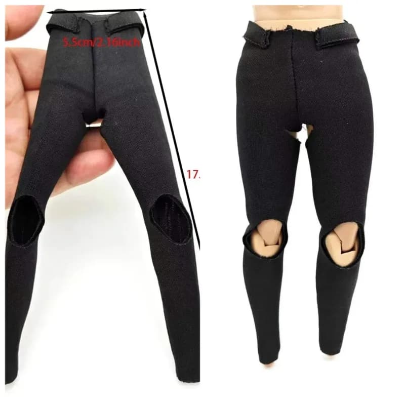 Pantaloni attillati neri maschili 1/6 Leggings a doppio strato per accessorio per bambola Action Figure con corpo sottile da 12 pollici