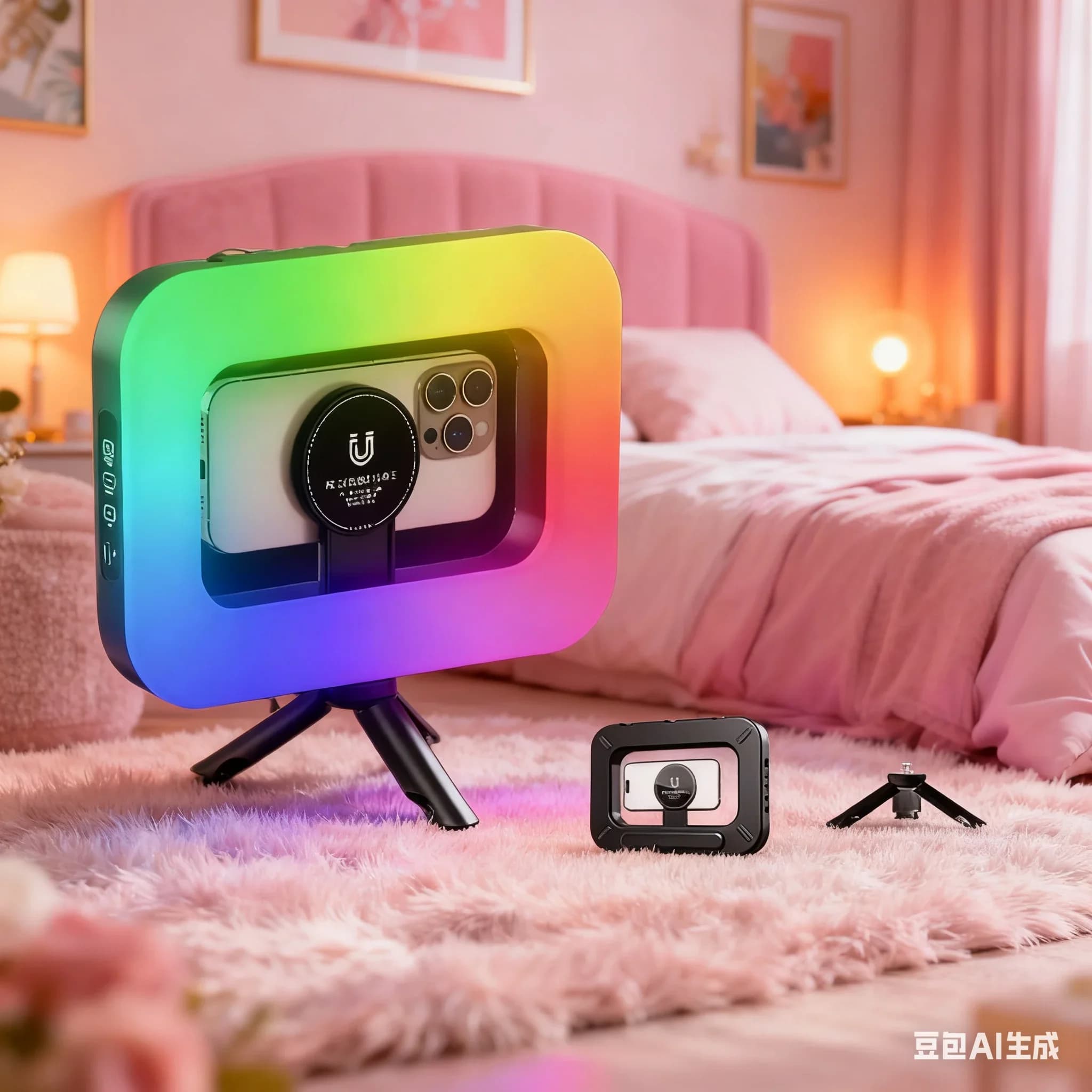 Luce di riempimento magnetica portatile Luce di riempimento ad anello per selfie a LED ricaricabile portatile da 3600 mAh per accessori fotografici in streaming live