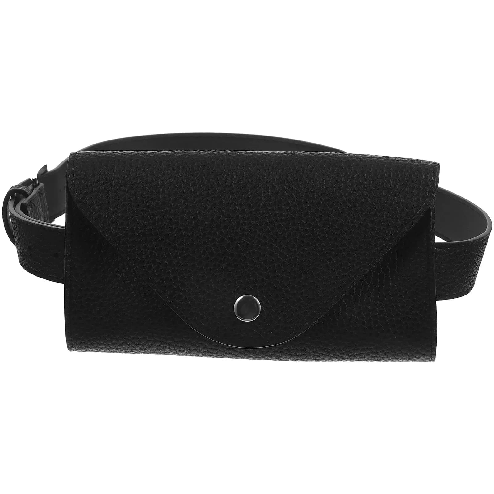 Marsupio Mini a Busta Nera in PU da Donna, Borsa da Cintura Piccola per Telefono, Custodia Elegante e alla Moda, Marsupio Sportivo Porta Cellulare