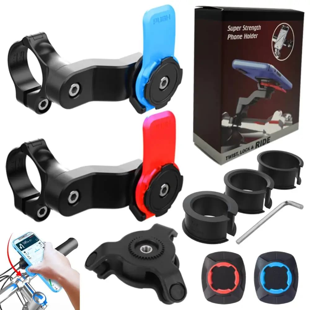 Supporto per telefono per bici da moto Staffa per telefono Ammortizzatore di vibrazioni Supporto per navigazione per manubrio bici per telefono da 4,7-7,2 pollici