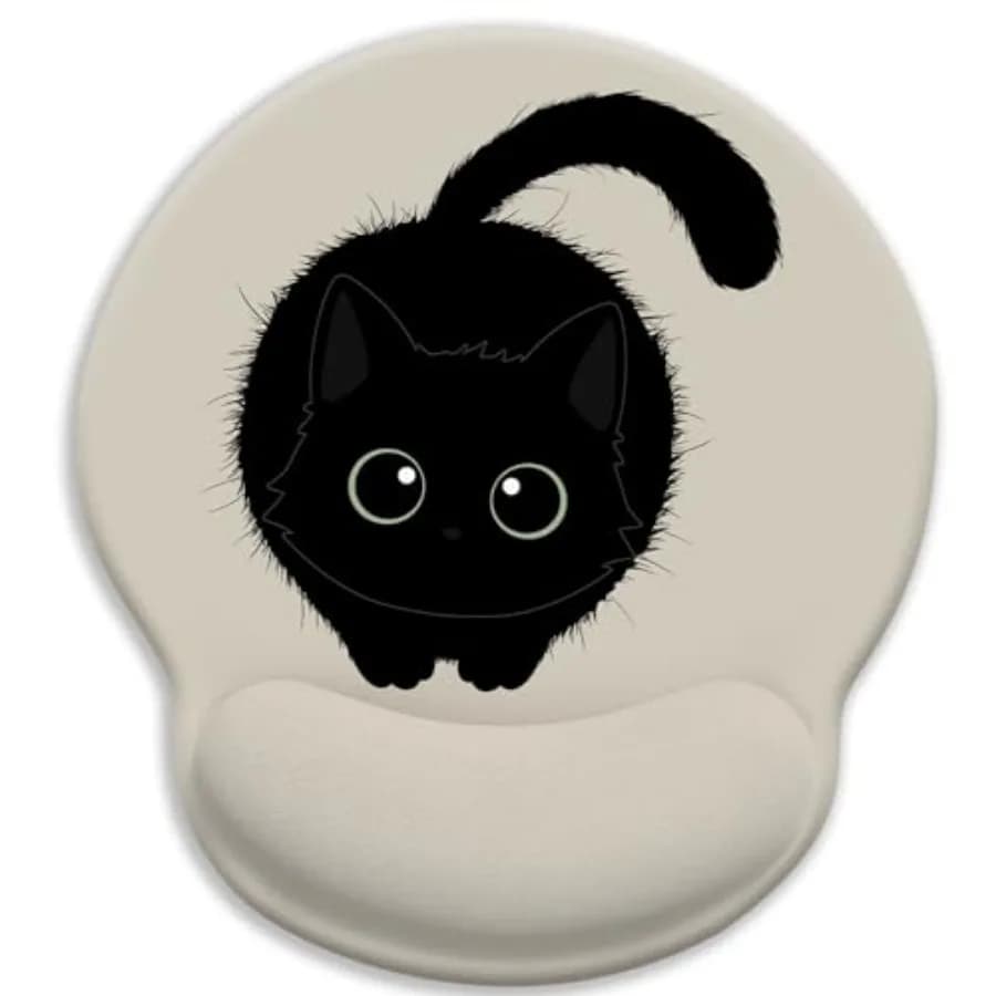 Cat Lovers Ergonomic Mouse Pad with Wrist Rest, Mouse Pads for Desk, Gaming Mouse Pad with Wrist Support, Funny Mousepad with N