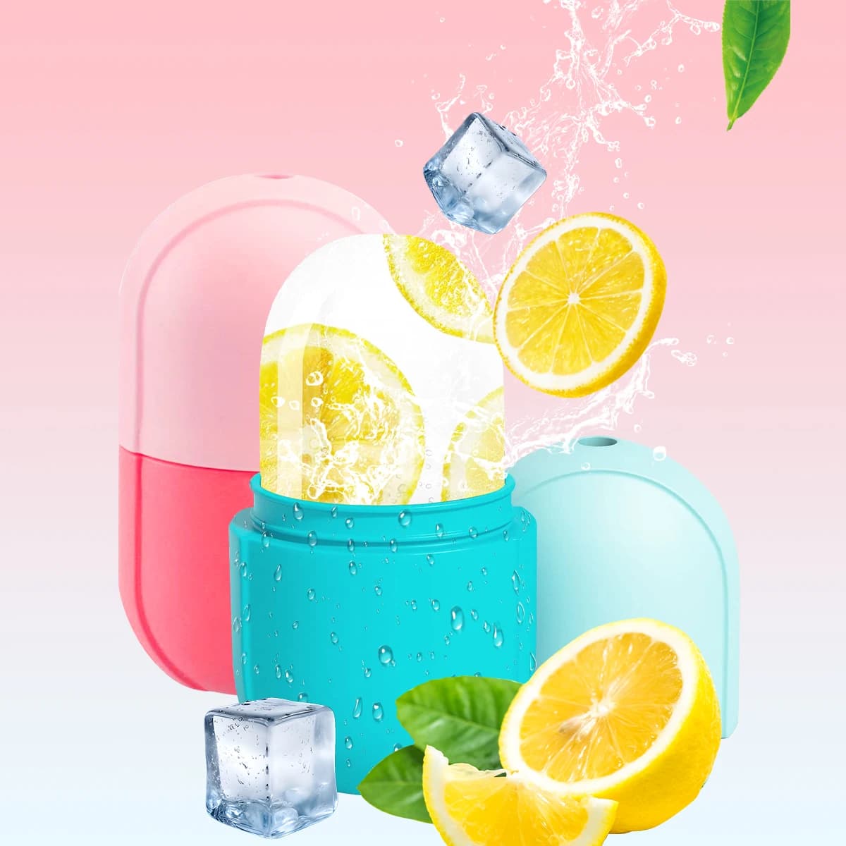 Stampo per palline di ghiaccio in silicone per glassa facciale, riutilizzabile facile da rilascio, cubetto di ghiaccio rinfrescante per il viso fai-da-te per alleviare il gonfiore e cura della pelle