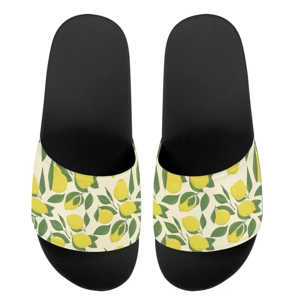 Ciabatte da Donna con Design a Limone, Antiscivolo per Casa/Hotel, Scarpe Piatte da Spiaggia, Nuovi Sandali Infradito di Marca