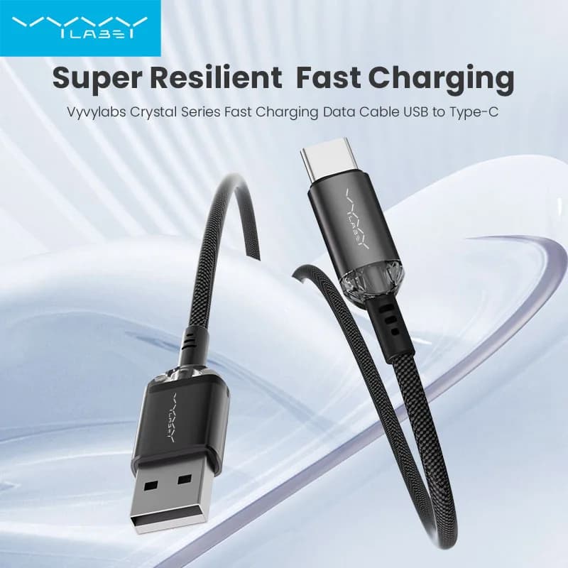 Vyvylabs Cavo USB C Cavo di trasferimento per sincronizzazione dati intrecciato in nylon a ricarica rapida Cavo di ricarica USB tipo C per iPhone 16 15/Samsung Galaxy
