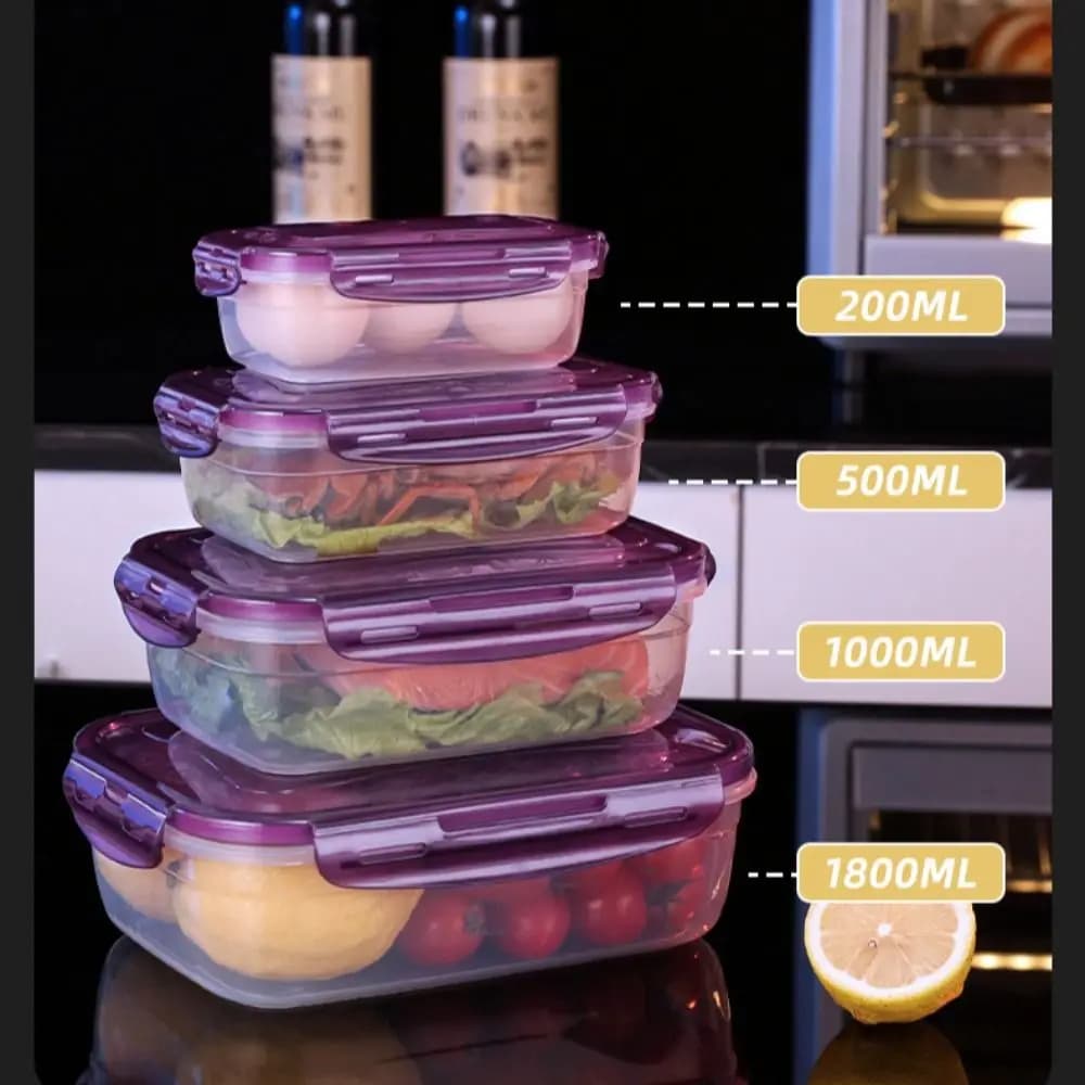 Scatola portaoggetti rettangolare sigillata da 1 pz in plastica con coperchio contenitori per alimenti scatole per il pranzo impilabili riscaldate a microonde