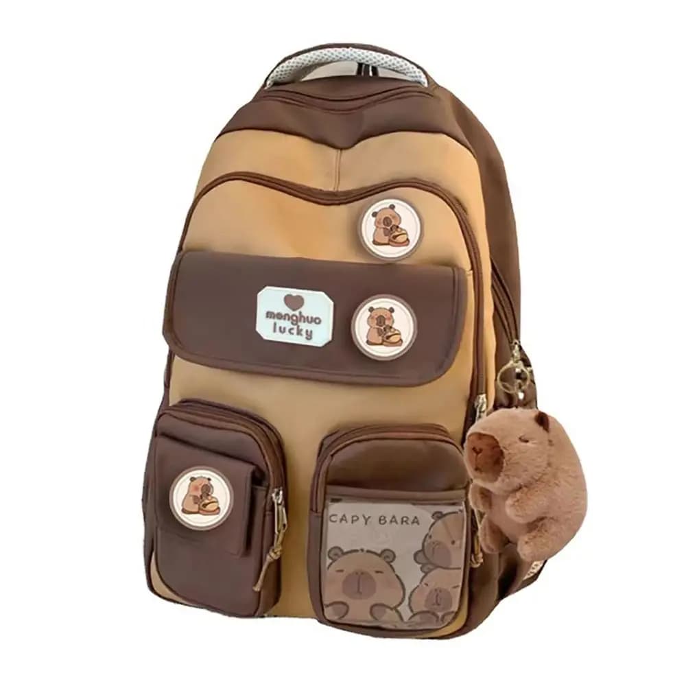 Simpatico zaino Capybara con tracolla regolabile di grande capacità Zaino versatile Borsa per computer impermeabile per studenti