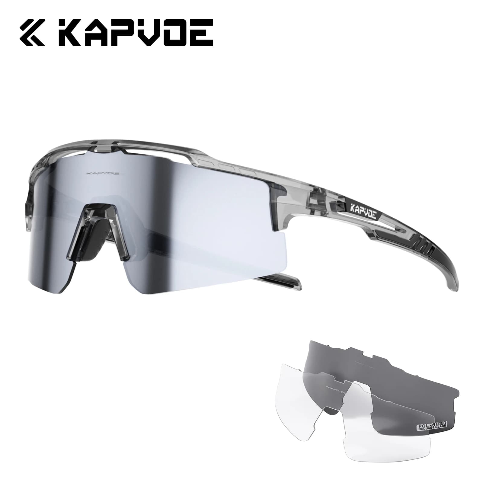 Kapvoe Nuovi occhiali da sole da sci Occhiali da neve Occhiali da ciclismo Fotocromatici MTB Equitazione Pattinaggio Occhiali da sole UV400 Uomo Donna Occhiali da bici