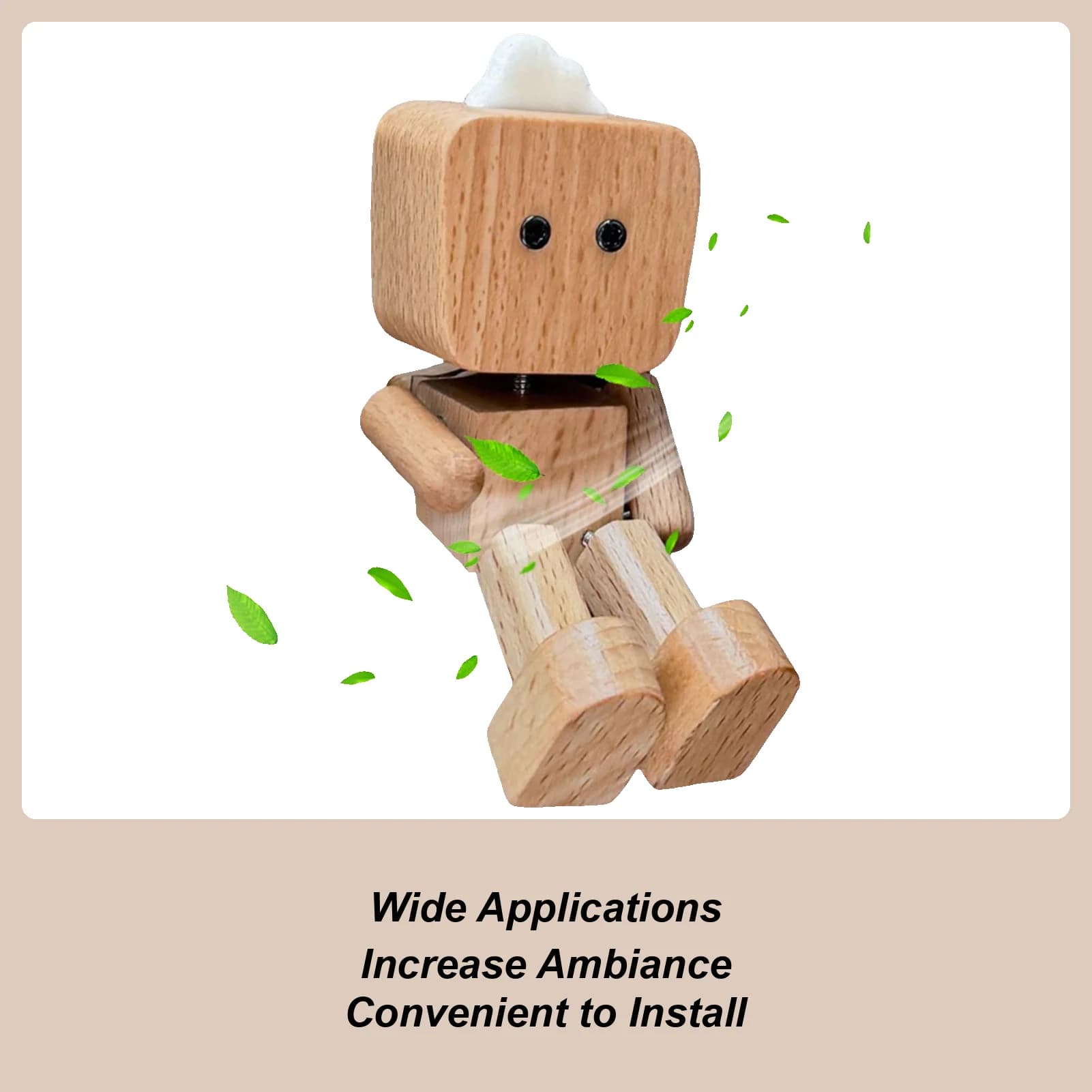 Car Smooth Diffuser Wood Robot Air Sauce Deodorant Clip Interior Car Scent Decorations Road trip Kitchen House Bedroom