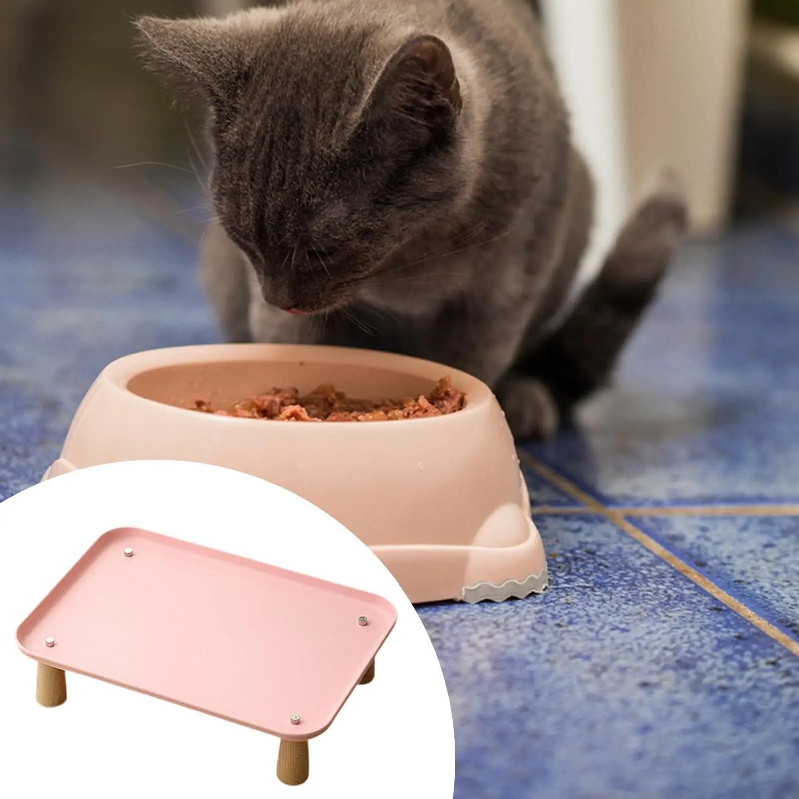 Raised Cat Bowl Stand for Automatic Pet Feeder Elevated Dog Bowl Foods Holder Ergonomic Pet Bowls for Daily Feeding Routine