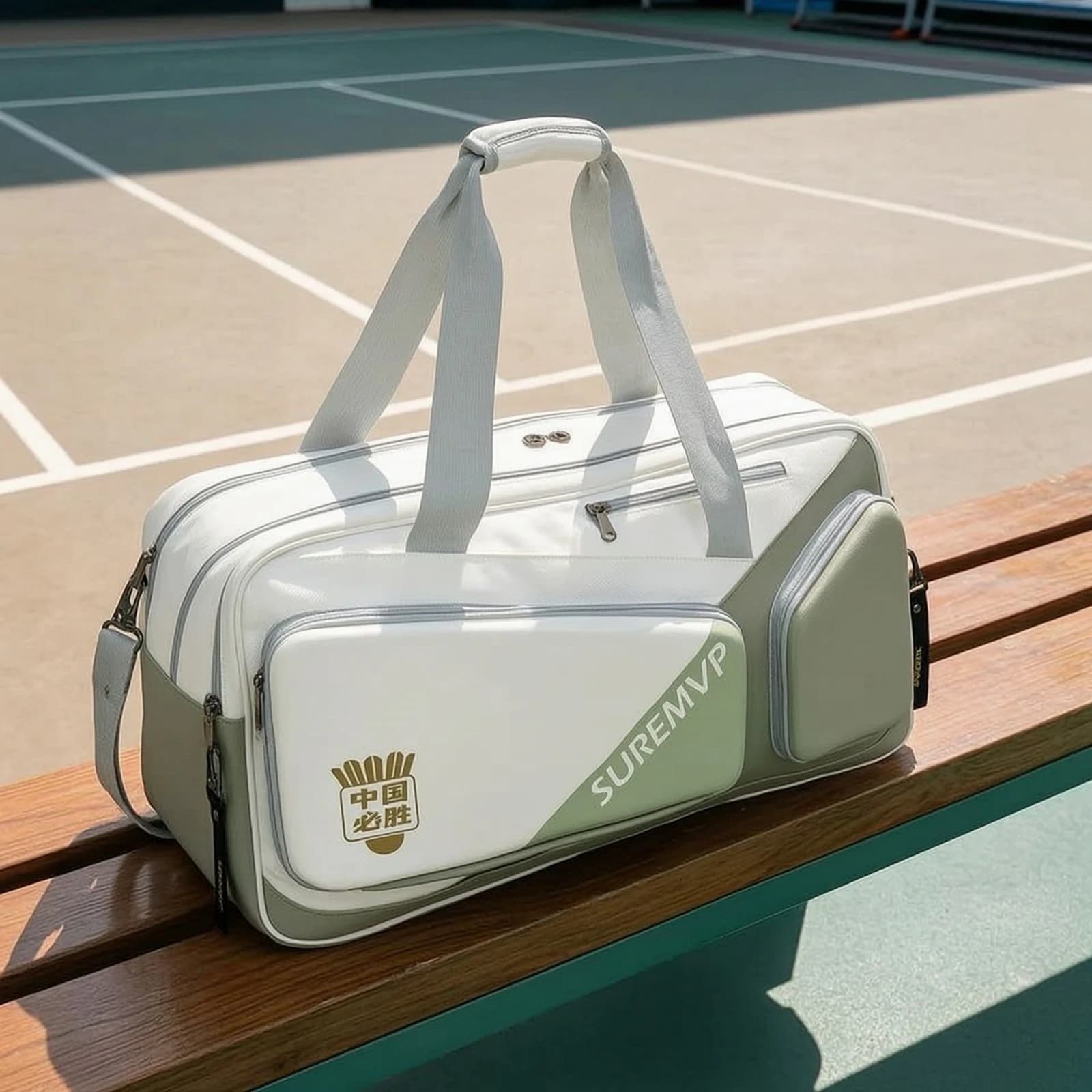 Racket Bag with Shoulder Strap Insulated Racket Bag Rectangular Structured for Tennis Players, Tournaments, Training