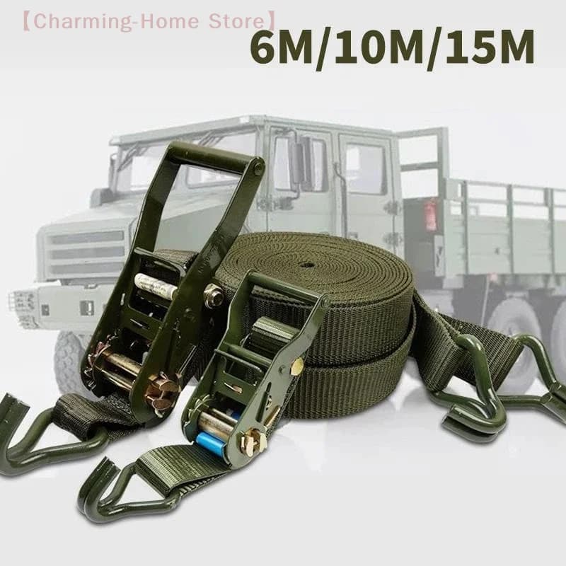 Cinghia di Fissaggio Cargo 3M/6M/10M/15M Resistente Regolabile con Cricchetto, Cinghia per Bagagli, Corda di Traino, Cinghia di Ancoraggio