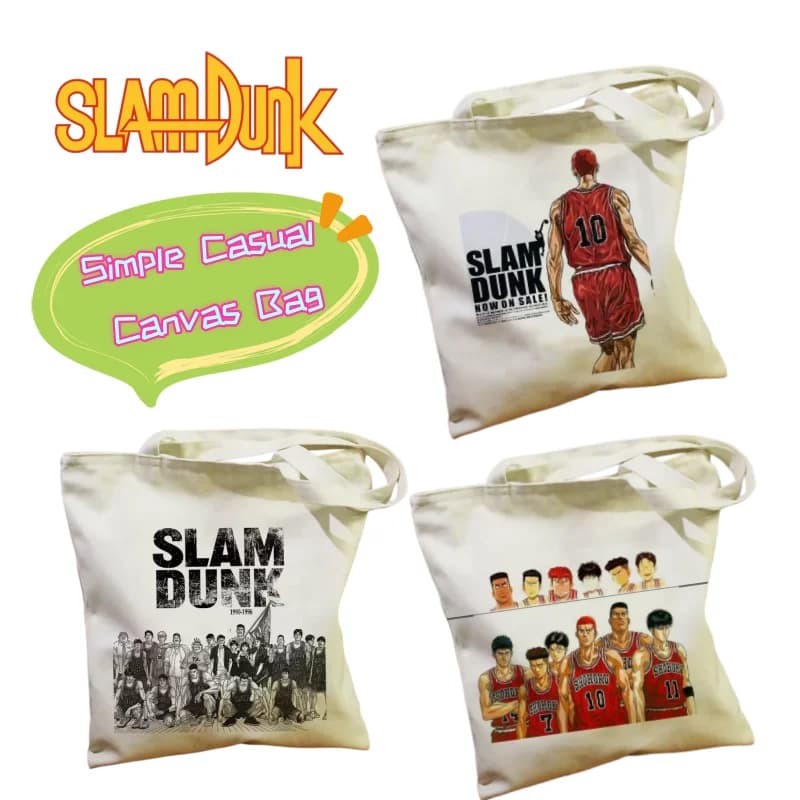 New SLAM DUNK Hanamichi Sakuragi Kaede Rukawa Canvas Bag High Color Creative Cartoon Students Go Out with One Shoulder Handbag