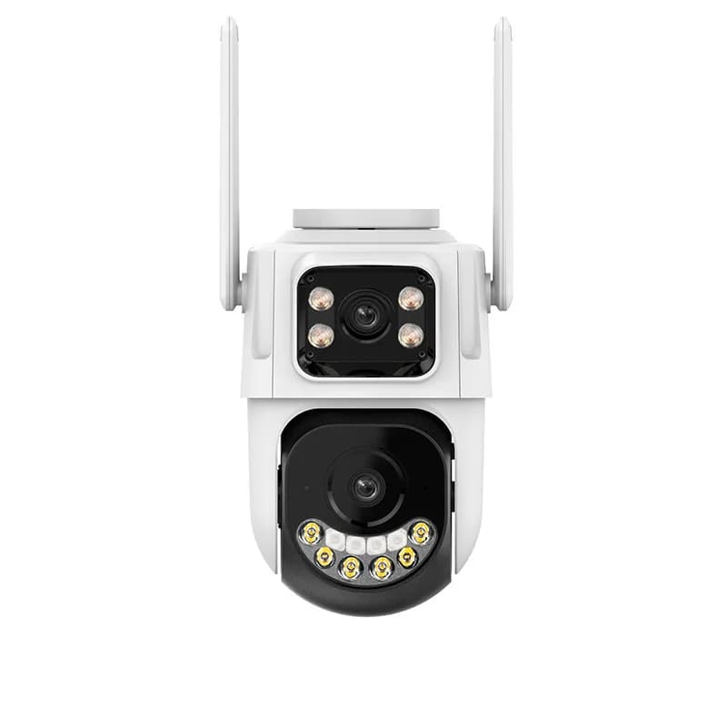Telecamera IP Dome PTZ Wireless 6MP con Doppia Lente, App iCsee, Allarme, Visione Notturna a Colori, Rilevamento Umanoide AI, Sicurezza Domestica, Monitoraggio Bambini