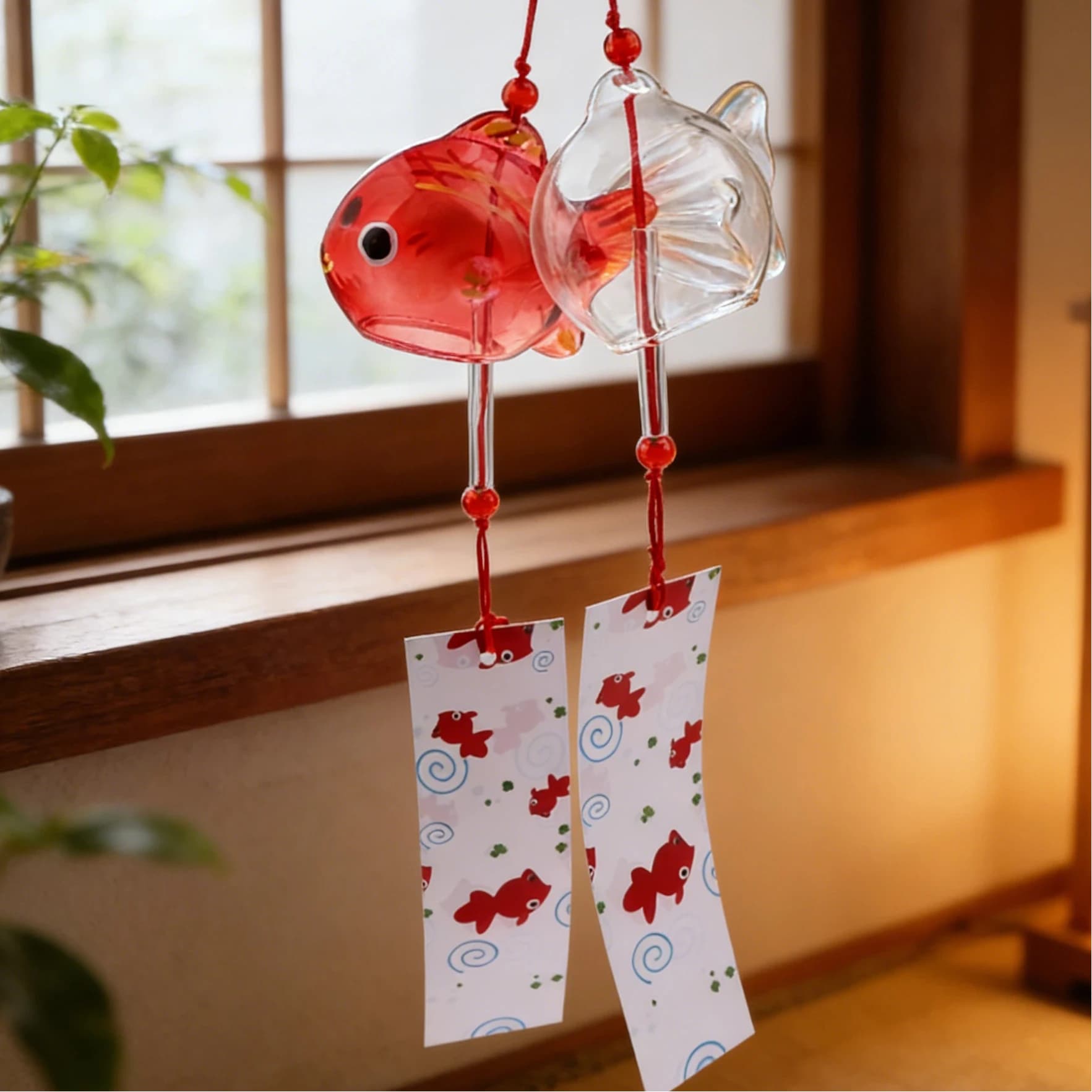 Wind Chime Chimes Japanese Glass s Style Goldfish Garden Hanging Outdoor Decor Pendant Furin Decorative Fish Ornament
