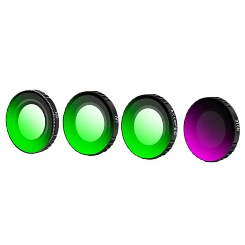 Set of 4 AT82 filters for Action Camera DJI Osmo Nano: CPL + UV + 1/4 Dark Soft + ND16