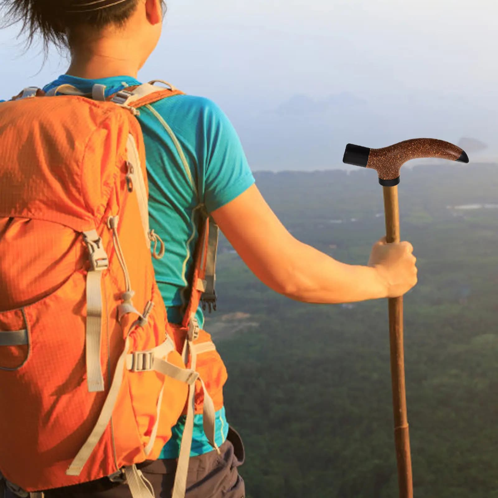 Impugnatura Comoda per Bastone da Trekking in Legno, Ricambio per Bastone da Escursionismo, Manico per Bastone da Passeggio, Accessorio per Bastone da Trekking