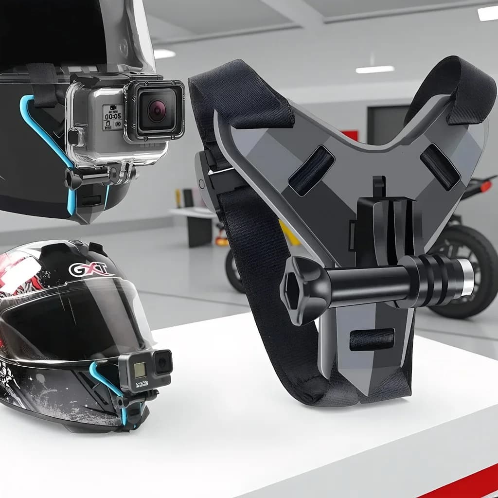 Supporto per mentoniera per casco da moto, accessori per action camera e videocamere sportive GoPro, supporto universale per telecamera da casco