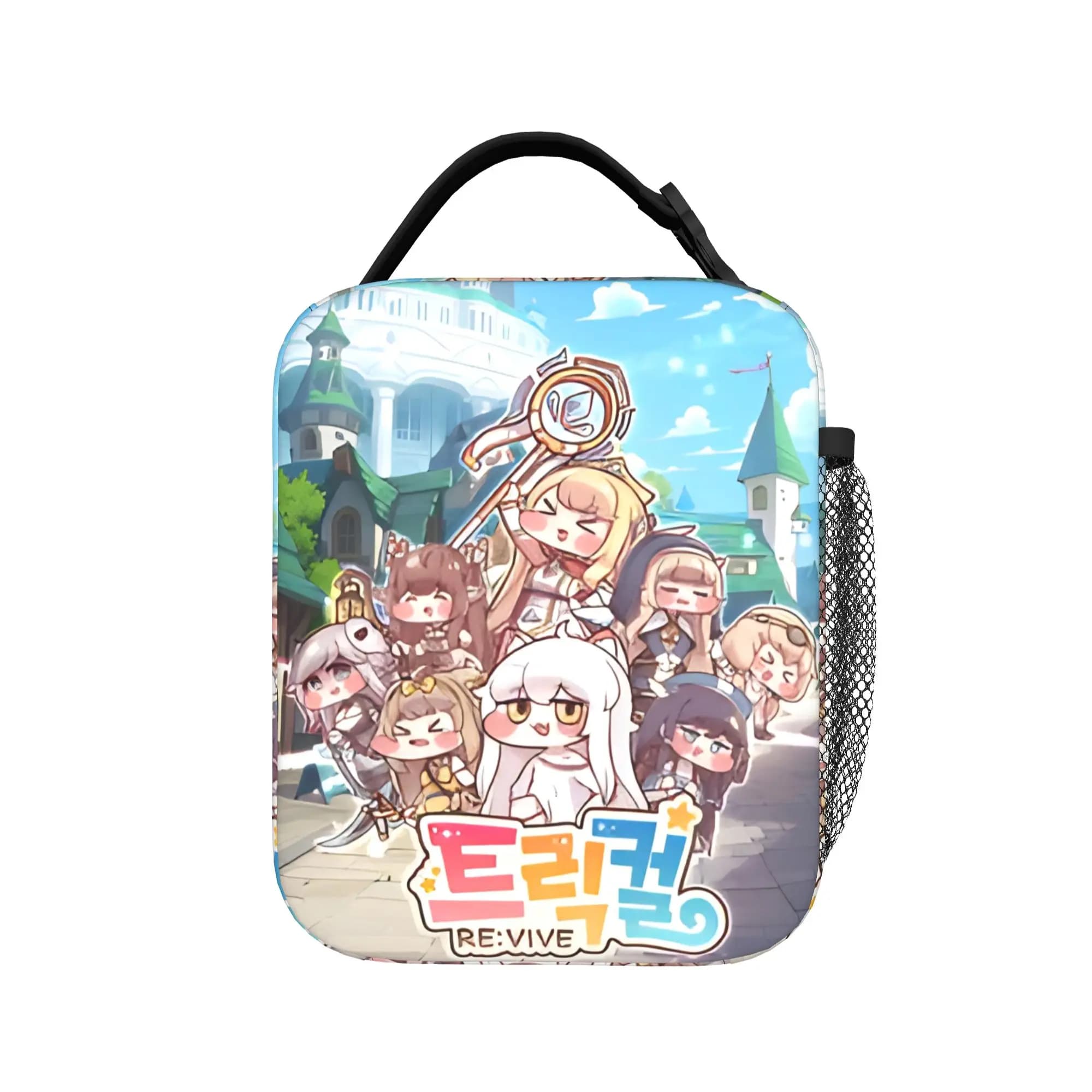 Trickcal C-Chibi Go Games Borse termiche per il pranzo per picnic, contenitore portatile per alimenti, per uomo e donna, contenitore termico per alimenti