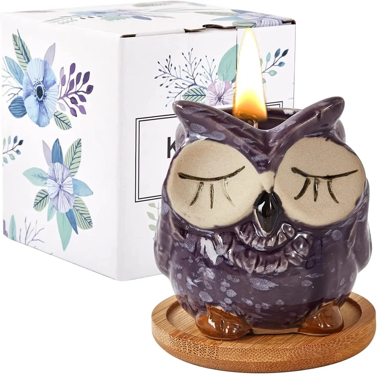 Gift Set of Candles Perfume at Lavender with Box Effetto Marmo, Gift of Birthday Perfect for Women