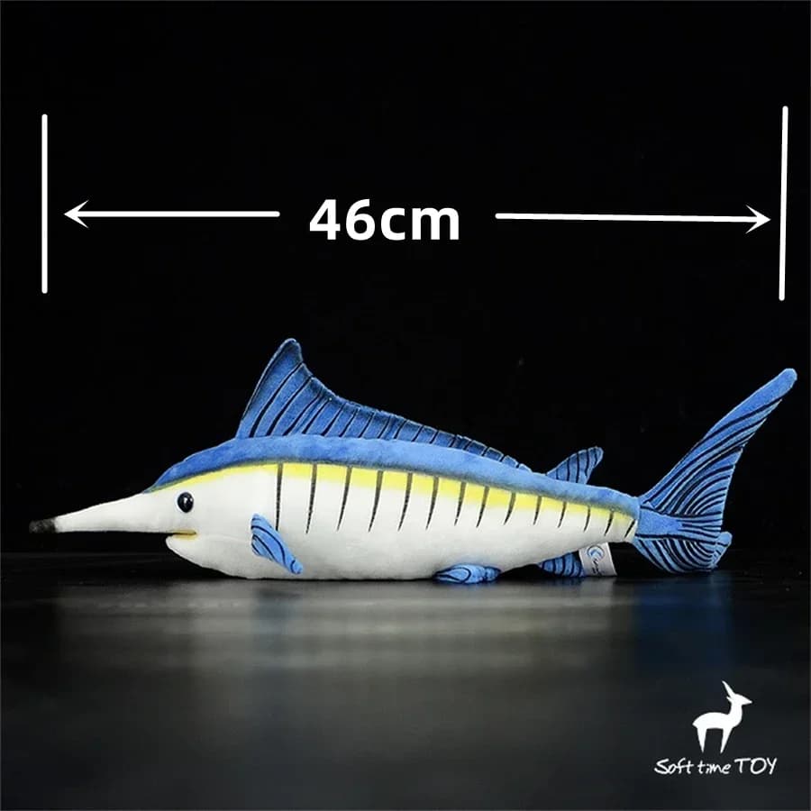 Marlin Plush Toy Realistic Sailfish Stuffed Animal Blue Marlin Plushie Billfish Simulation Fish Doll Gift Collectors
