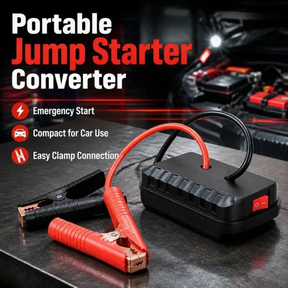 Portable Car Battery Jump Starter Jump Box Lithium Battery Converter Power Pack for Emergency Vehicle Starting Accessories