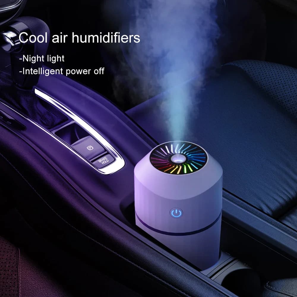Umidificatore portatile per auto Purificatore d'aria automatico con luce a LED per Home Office Nano Spray USB Ultrasuoni Mute Cura dell'aria pulita