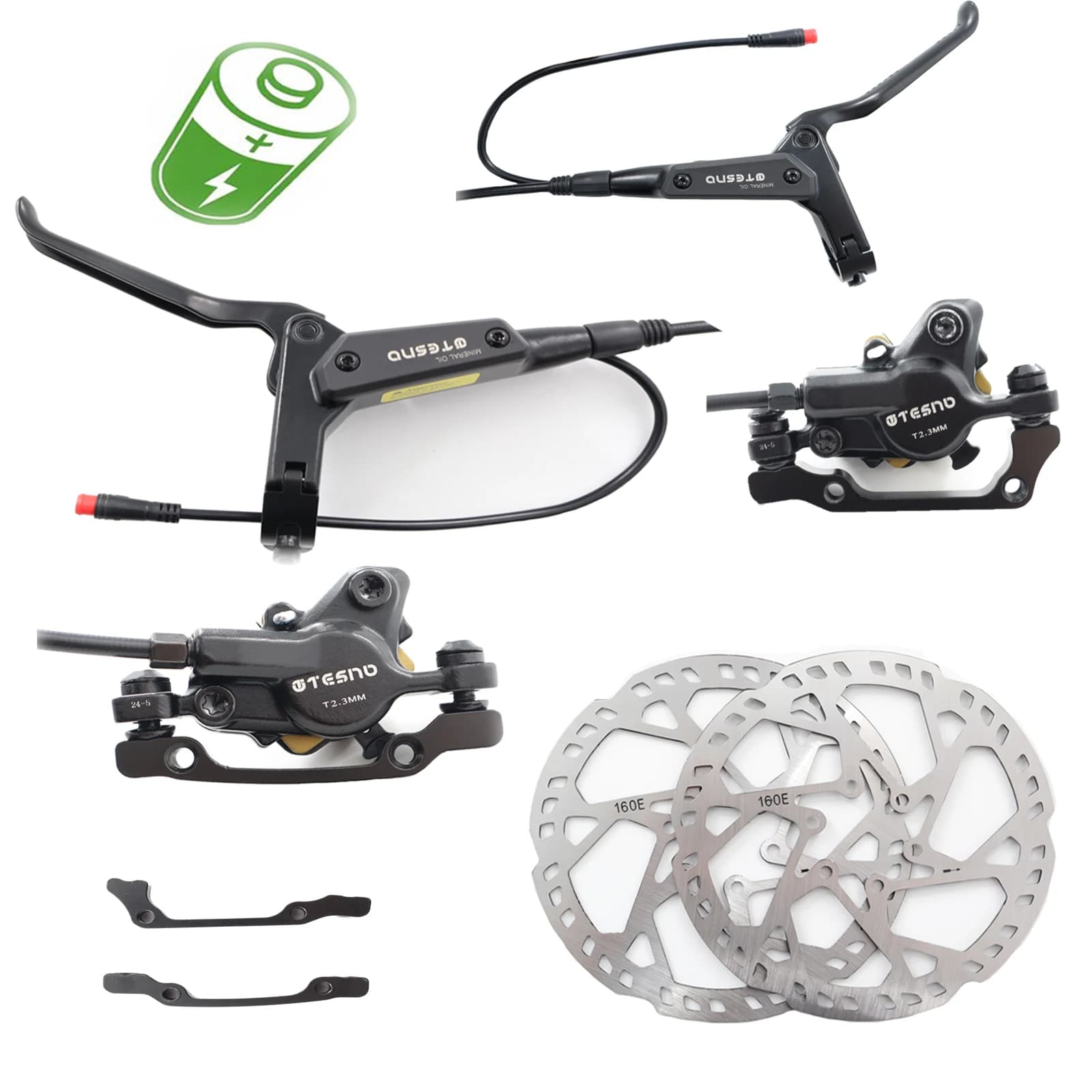 TESNO EBike freno a disco idraulico 2 pistoni parti di Scooter accessori per biciclette pinza a rotore da 160mm anteriore posteriore 850 mm1700mm Set di olio