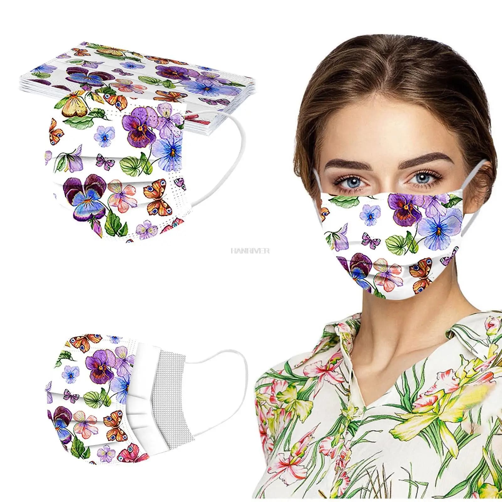 Pack of 50 pieces of disposable breathers in blown fabric casting hangers for adults type printing dust mask protective spray for fashion fusion
