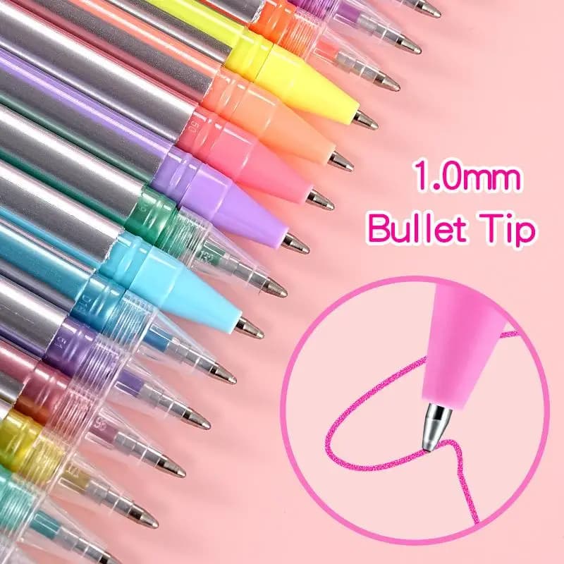 New New 1Set Student Highlighter Gel Pen 6/12/18 Colors Large Capacity Glitter Gel Pens For Journaling Kids Graffiti Gift