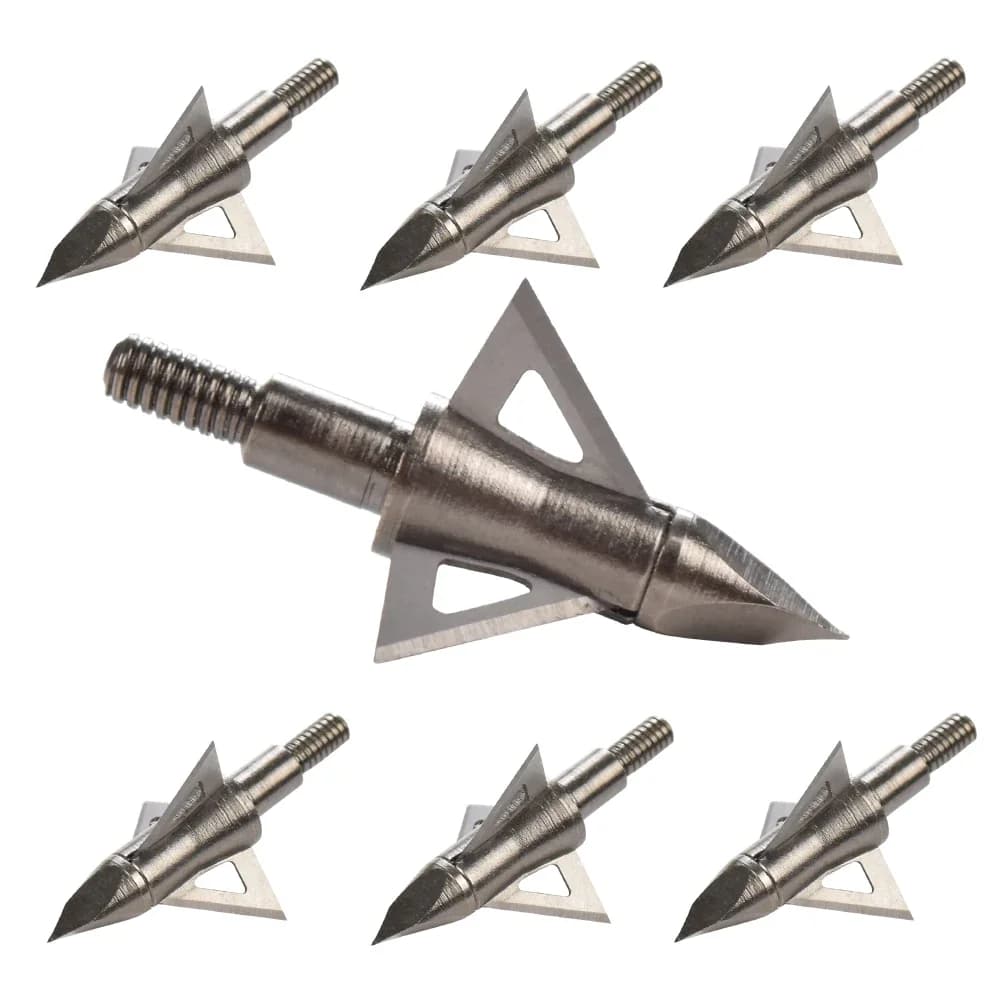 12X Punte da Caccia Broadhead a 3 Lame 8.8mm per Frecce, Balestre e Tiro con l'Arco, per Caccia e Tiro al Bersaglio all'Aperto