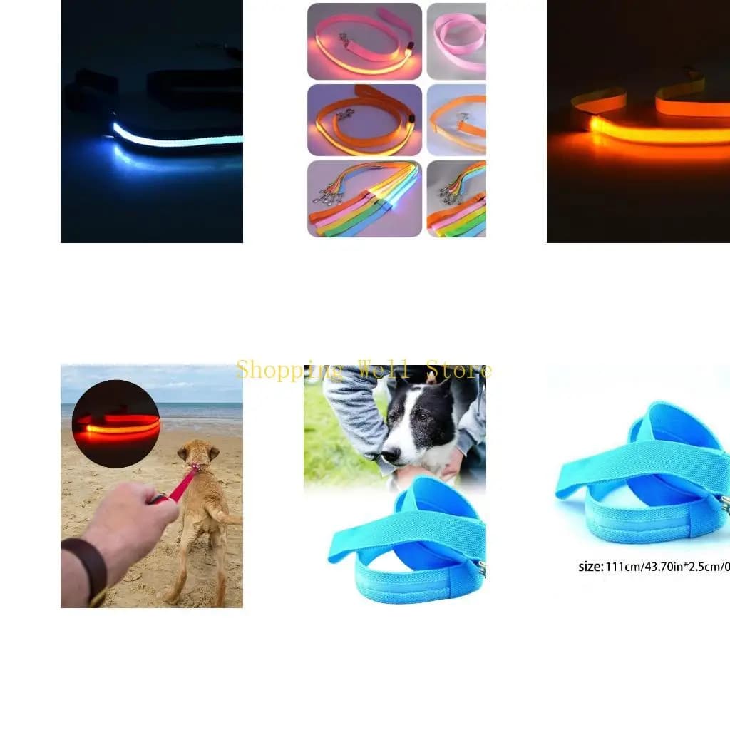 Guinzagli per cani LED KX4B ricaricabili impermeabili per sicurezza degli animali domestici durante le passeggiate notturne