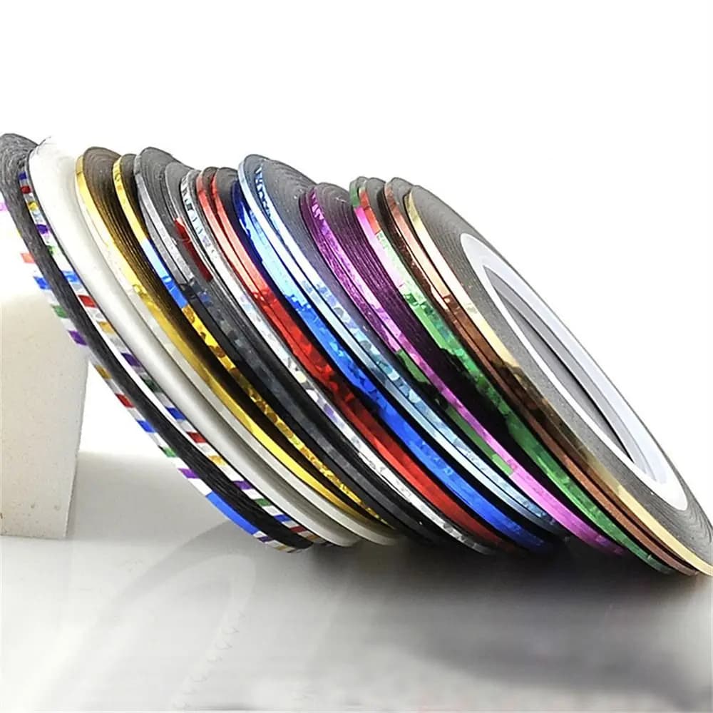 Nastro per orpelli stretto brillante UV Materiale olografico per legare mosche Adesivi per esche da pesca Adesivo colorato per 14 pezzi