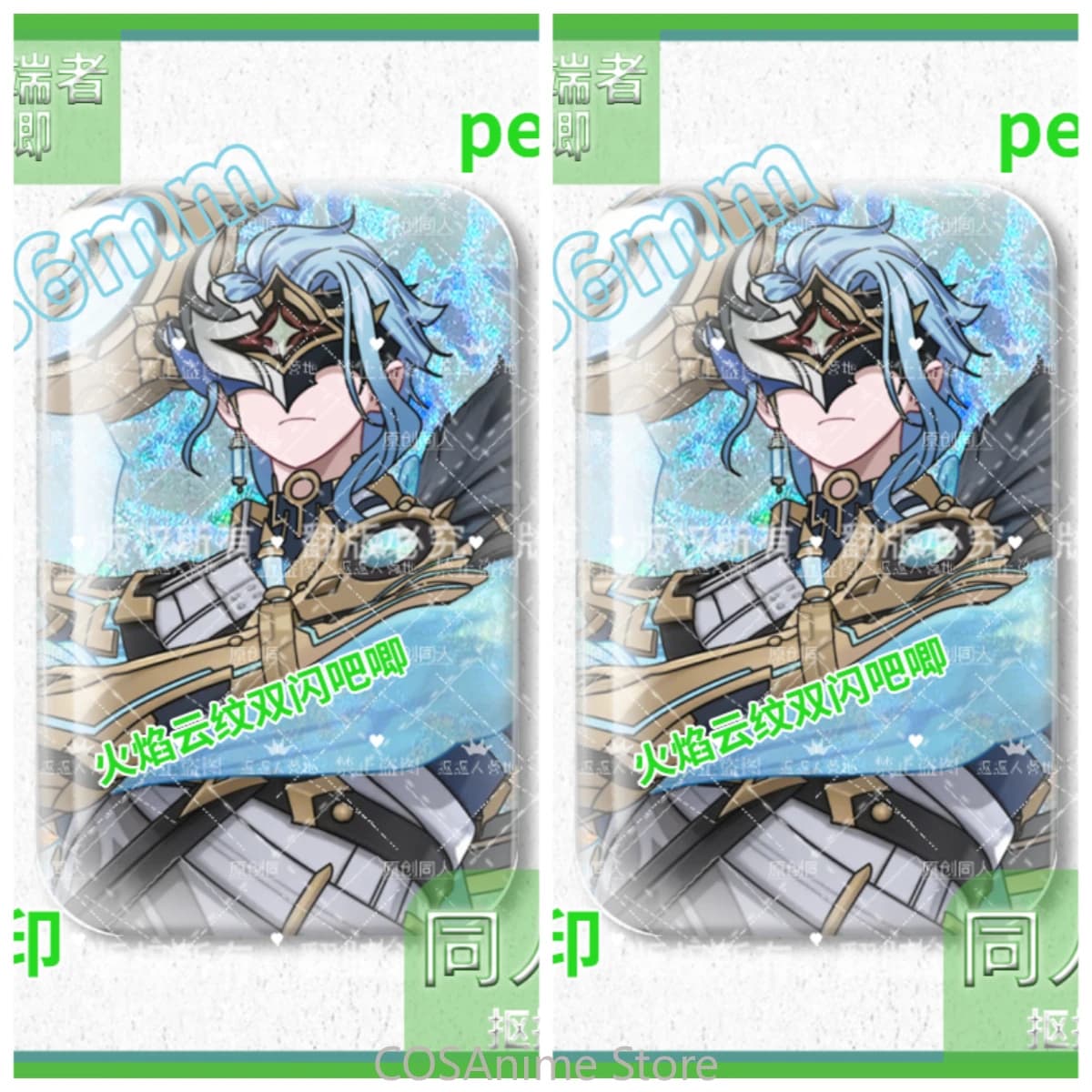 II Dottore The Doctor Distintivo Quadrato in Metallo Anime Genshin Impact Spilla da Collezione per Cosplay, Distintivo da Zaino, Regalo di Halloween