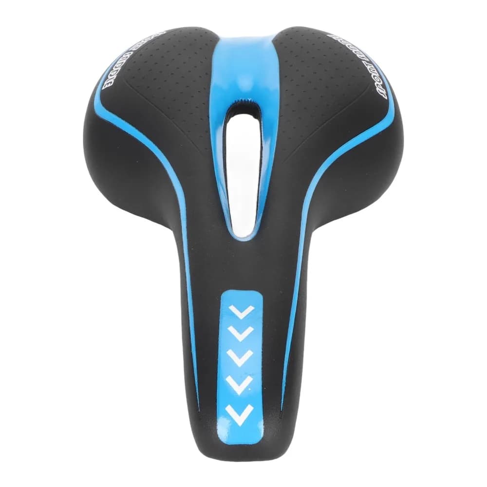 Sella Universale per Bicicletta Traspirante Nera e Blu, Sedile Ergonomico con Assorbimento degli Urti per Mountain Bike