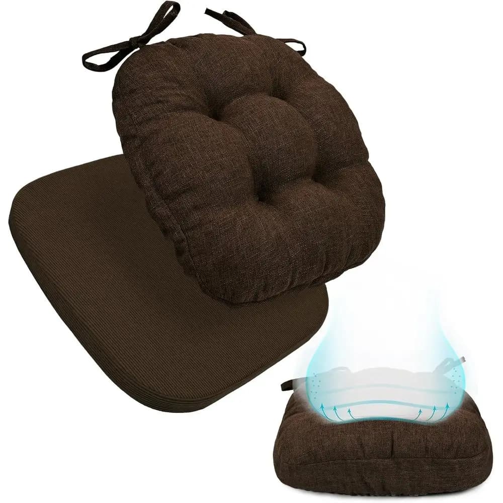 Double-Layer Cushion for Chairs, Natural Latex Foam Support, Reversible Seat Pad, Non-Slip Kitchen Chair Cover, 1 Piece