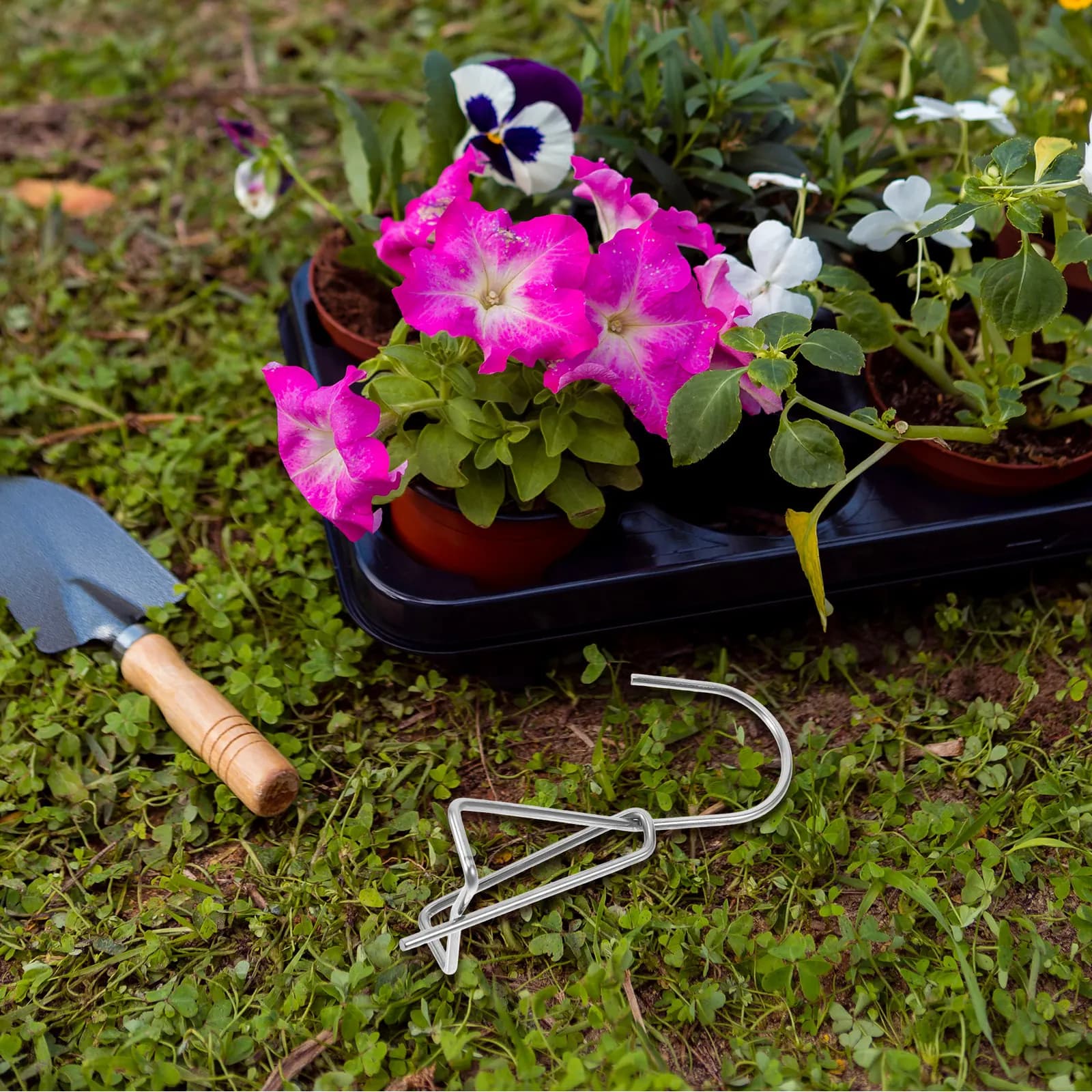 Ganci per appendere vasi di fiori in acciaio inossidabile resistente da 4 pezzi, staffe versatili per appendere piante, per vasi di orchidee in terracotta per interni