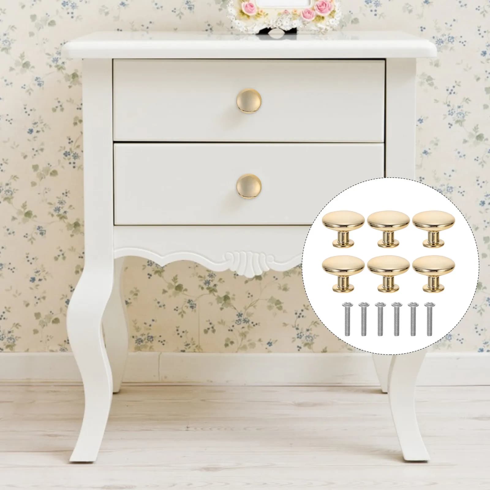 Set di 6 Maniglie Rotonde Premium in Lega di Alluminio, Pomelli Minimalisti per Cassetti e Ante di Mobili, Accessori per Casa, Ufficio e Hotel